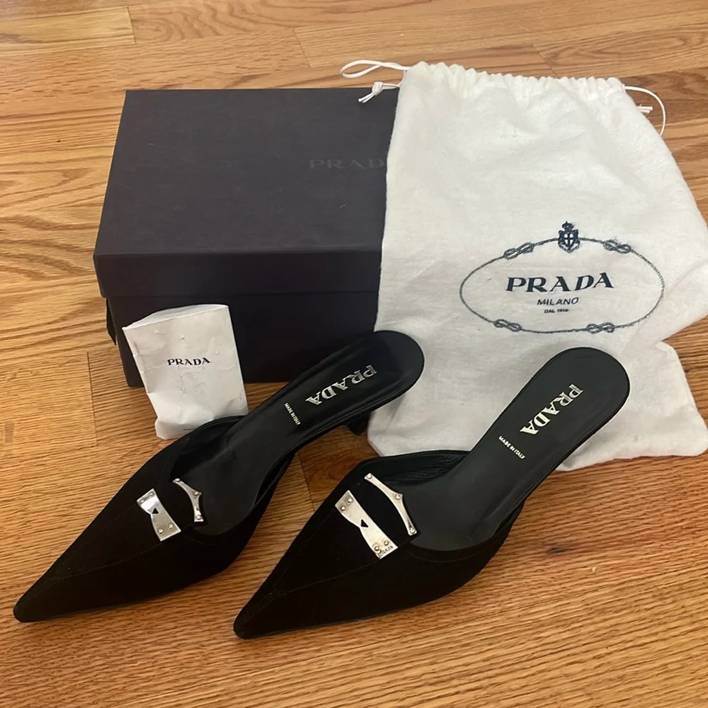 Vintage Prada Mules Size 36.5 - Picture 1 of 9